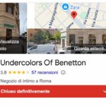 chiuso negozio benetton appia roma
