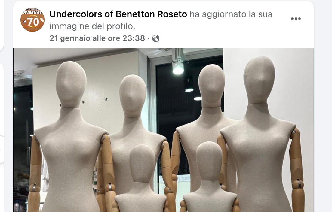 Chiusura negozio Benetton Roseto