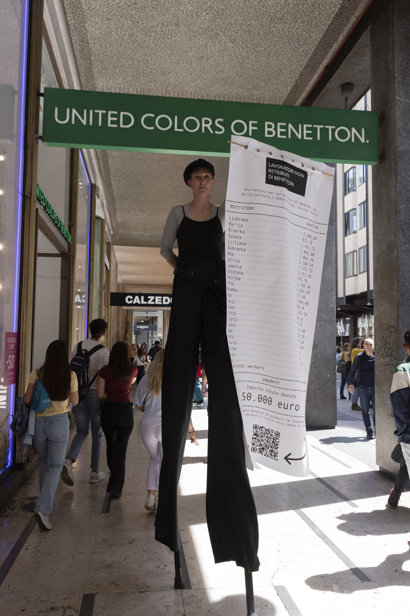 Protesta Benetton Milano TFR